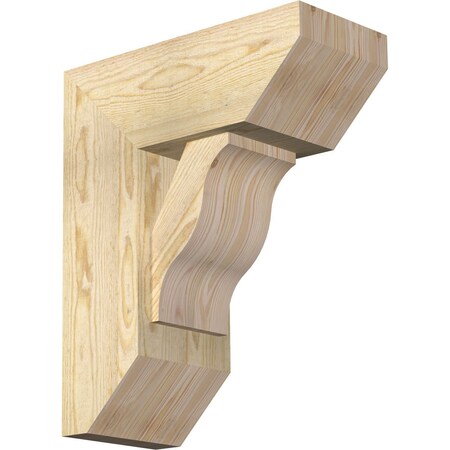 Ekena Millwork Funston Slat Rough Sawn Bracket w/ Offset Brace, Douglas Fir, 8"W x 18"D x 22"H BKT0806X18X22FST06RDF
